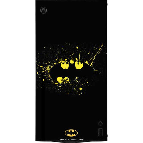 DC Comics Batman Logo Yellow Splash XBox Series X Digital Edition Console Skin